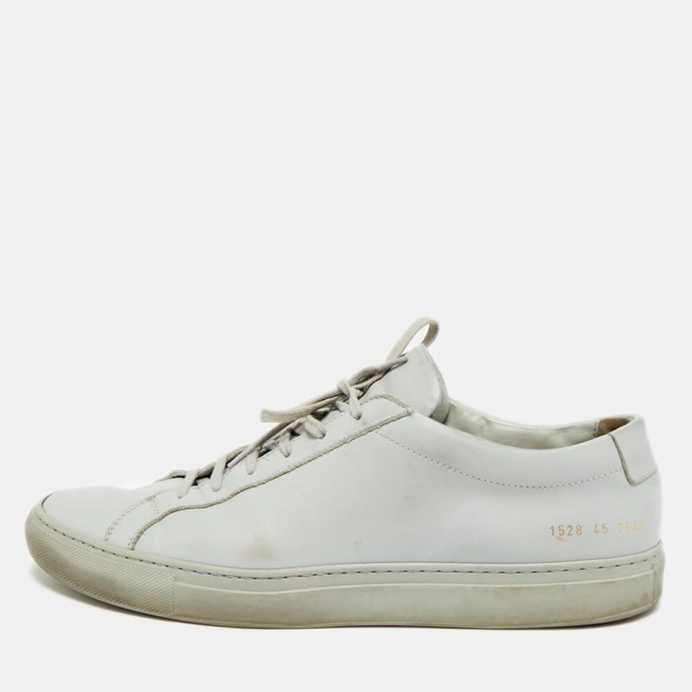 Common Projects Achilles Size 45 Grey Leather Lace Up Sneakers